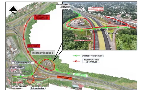 Este jueves habilitarán parcialmente la rotonda de Arraiján que accede a los nuevos carriles al interior