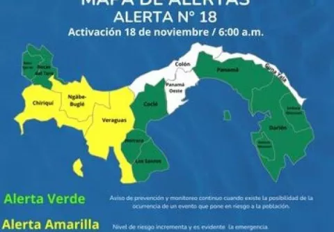 Sinaproc decreta alerta amarilla en varias provincias tras mejoría del tiempo