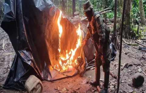 Senafront desmantela campamento de minería ilegal en Guna Yala