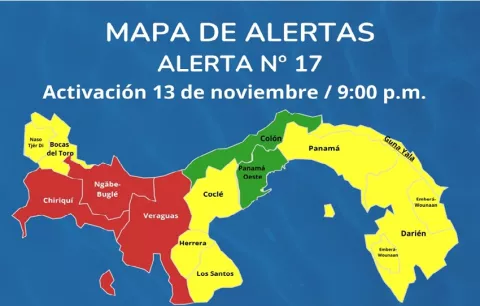 Sinaproc eleva alerta roja en Chiriquí, Veraguas y la comarca Ngäbe Buglé