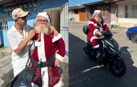 'Yen Videos' le regaló una moto al Santa Claus del metro