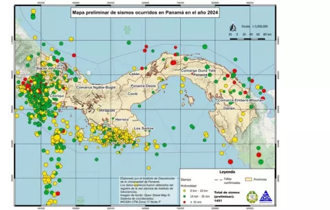 Más de mil sismos se registraron en Panamá en 2024; la mayoría en julio