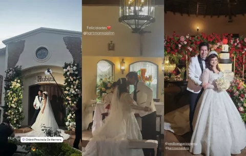 Emilio Regueira y Aislinn Hartmann celebraron su boda eclesiástica  