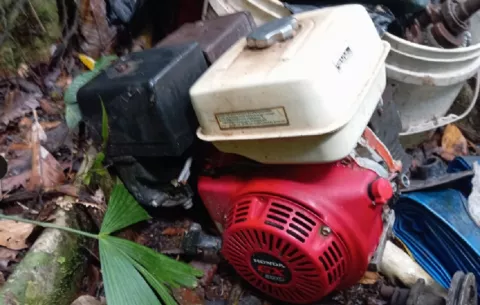 Desmantelan ocho campamentos improvisados por minería ilegal en el río Sábalo