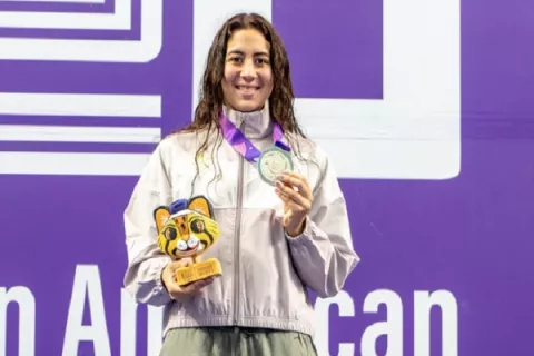 Emily Santos gana plata para Panamá en los 200 metros pechos en los Juegos Panamericanos Junior