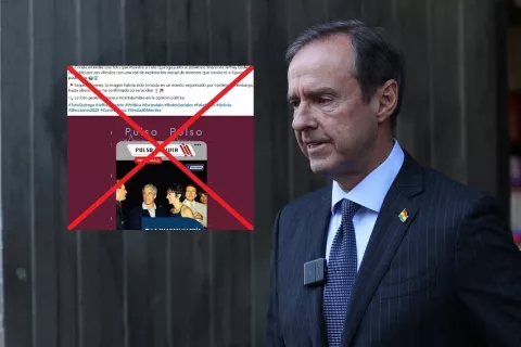 Foto del candidato boliviano Jorge Quiroga junto al pedofilo Epstein es falsa