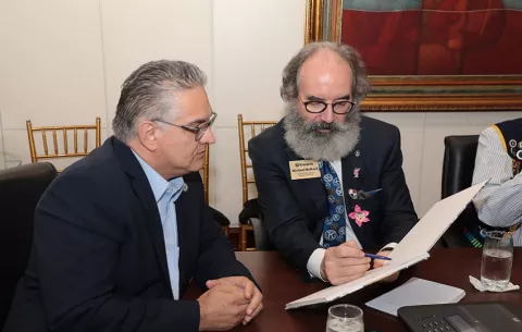 Presidente de Kiwanis Internacional visita el Palacio de las Garzas para compartir sobre proyectos que realiza en el país