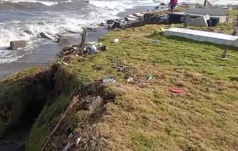 Solicitan un muro de contención en el cementerio de Gobea, en Colón