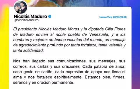 Nicolás Maduro llama a la paz y la unión de Venezuela dos días después de su audiencia de juicio