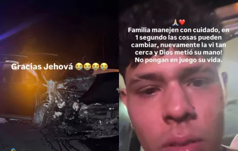 'El Tachi' sale ileso tras aparatoso accidente: 'Dios metió su mano'