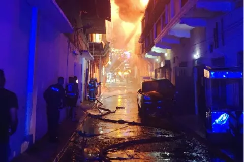 Fuego en Bajada del Ñopo: Una mujer fue trasladada a hospital
