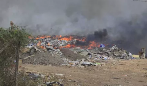 Se incendia vertedero  de Chitré