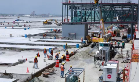 Nuevo aeropuerto en la ciudad de México tiene un 65% de avance