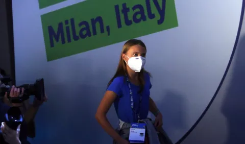 Greta Thunberg pide en Milán acciones reales y acabar con el 'bla, bla, bla'