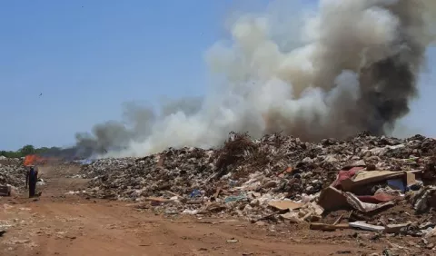 Arde el vertedero de Chitré