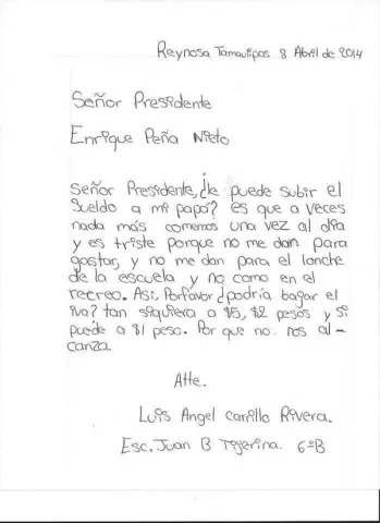Niño a Peña Nieto: Sr. Presidente, ¿le puede subir el sueldo a mi papá?