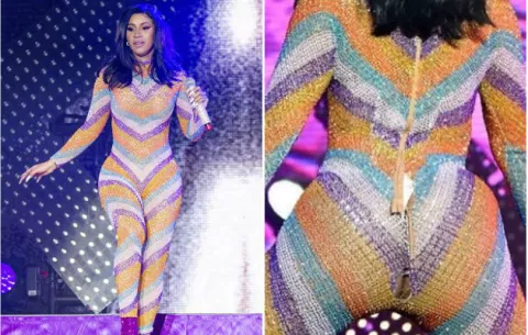 Se le rompe vestuario a Cardi B en pleno escenario 