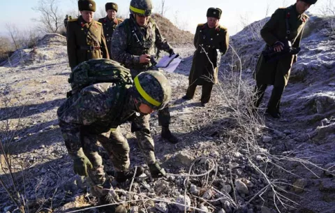 Militares de Corea del Norte y del Sur inspeccionan la Zona Desmilitarizada