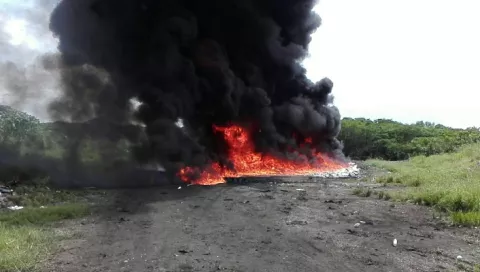 Rechazan la quema de drogas en Playa Leona de La Chorrera