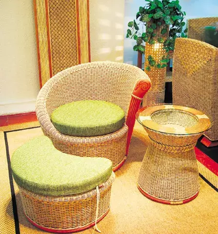 Piezas  de mimbre,  detalles de sencillez y elegancia  