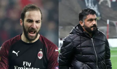 Gattuso regaña públicamente al ‘Pipita’ Higuaín y le pide aportar más