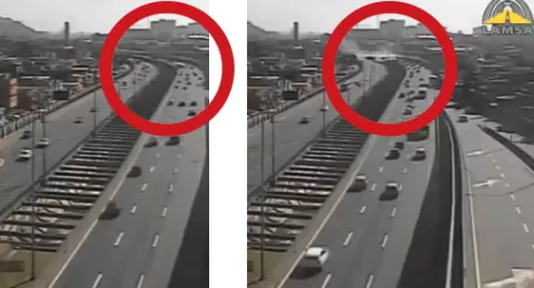 VIDEO: Recorrido del camión que destruyó puente 