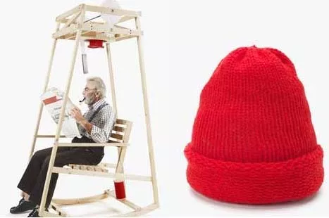 Nueva mecedora que teje gorritos de lana mientras se balancea