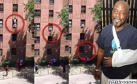 Hombre salva a niña de siete años que cayó tres pisos al vacío
