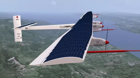 Despega avión impulsado por la energía solar
