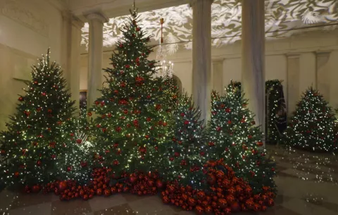 Fuertes críticas a la decoración navideña de la primera dama Melania Trump