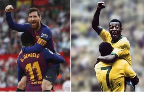 ¿Copió Lionel Messi la celebración de Pelé?