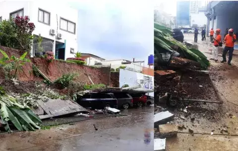Inspección confirma que en muro colapsado en El Dorado no se usó material adecuado