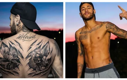 Neymar Jr. se tatuó a Batman y a el Hombre Araña en su espalda