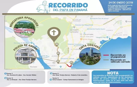 Presentan ruta del papa Francisco en Panamá
