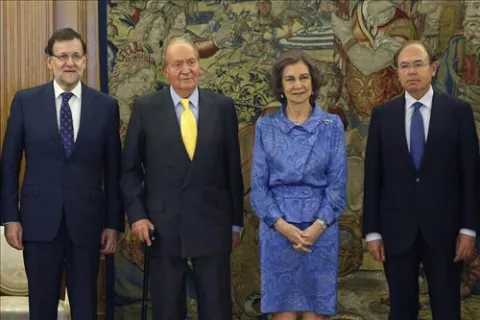 El Rey Juan Carlos de España y la reina Sofía celebran su último acto oficial juntos como soberanos