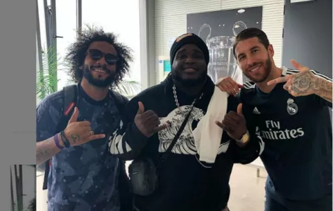 ¡A lo grande! Sech se codea con Marcelo y Sergio Ramos del Real Madrid