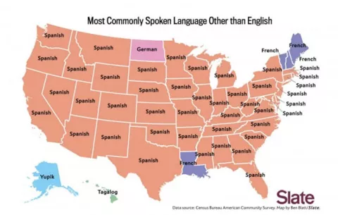 Sorprendente mapa de idiomas en EEUU