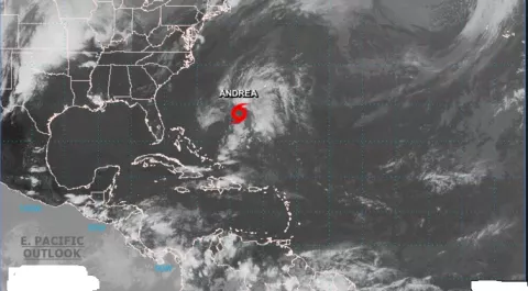 Andrea es primera tormenta tropical de 2019 que se forma en el Atlántico
