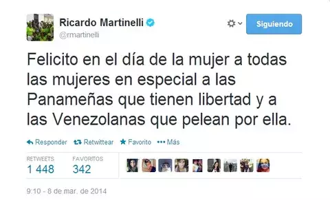 Martinelli: Panameñas son libres y venezolanas "pelean" por libertad