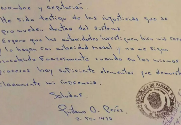 Segunda parte de la carta Gustavo Pérez 