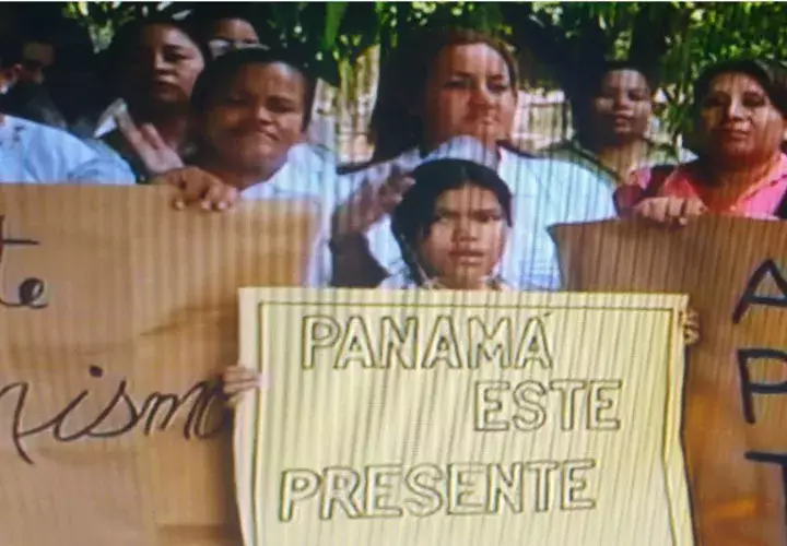 Algunos docentes que protestaron  fueron acompañados por sus hijos 
