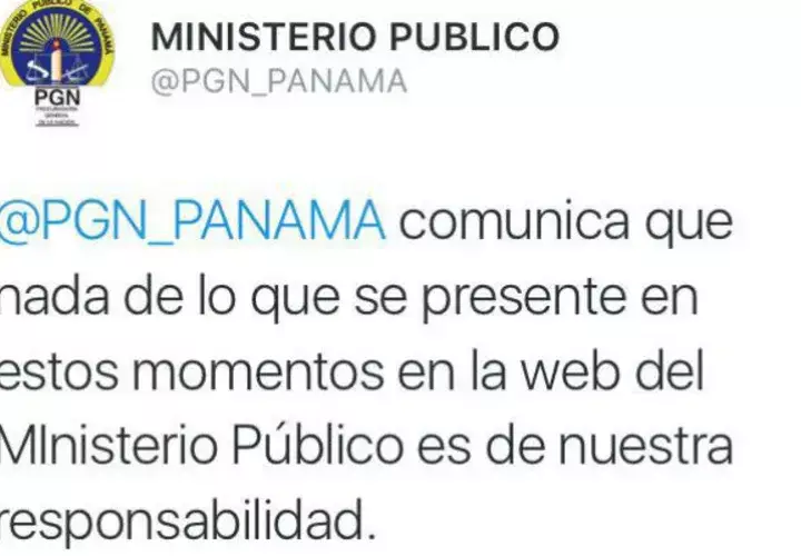 La cuenta de twitter del Ministerio Público advirtio el problema 