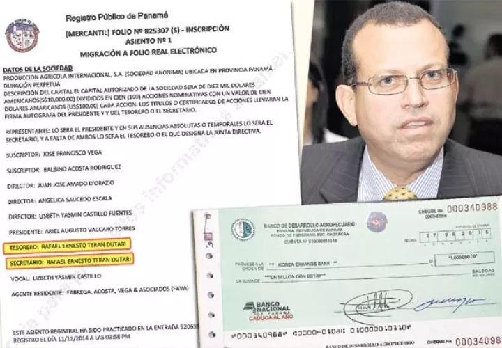 Documentos con los que se demuestra el pago del BDA por la deuda agropecuaria de Producción Agrícola Internacional S.A. al Korea Exchange Bank. /Foto Archivo 