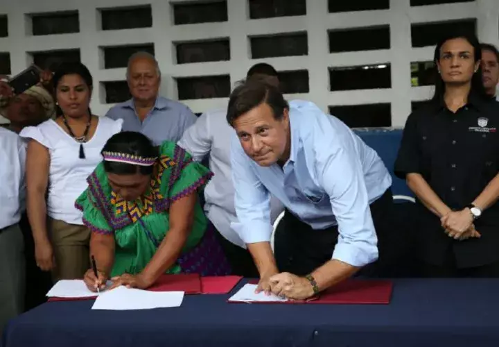 El presidente, durante el incidente registrado en la comarca. /Foto Twitter