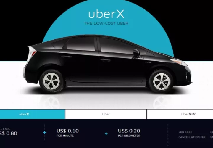 La tarifa base de Uber en Panamá es de 80 centavos, sumada a la distancia y el tiempo del recorrido.