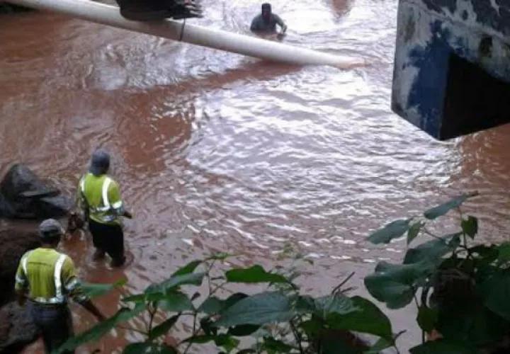 Afectación que se registró en planta potabilizadora de Tolé. Foto: José Vásquez. 
