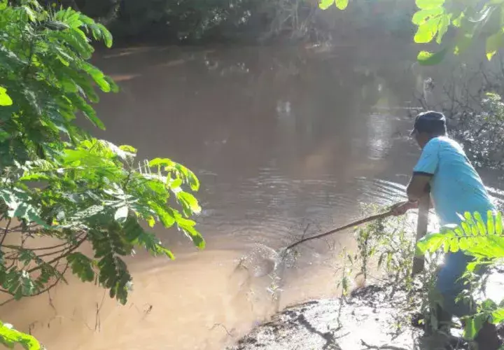 El estado El río Parita, que abastece a la potabilizadora, no ha permitido que se trabaje. Foto: Thays Domínguez. 