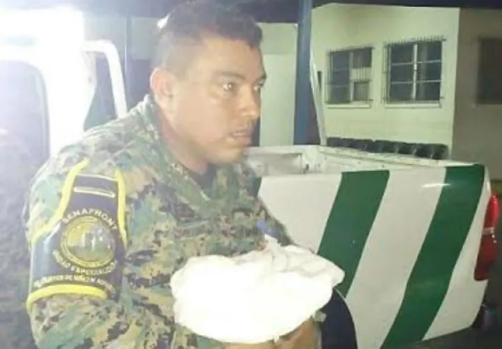 Infante cuando fue trasladado al hospital. 