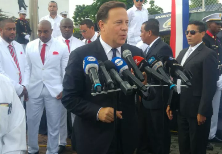 Juan Carlos Varela, durante la rueda de prensa 