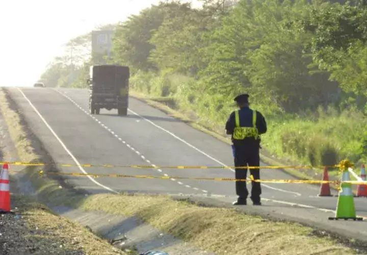 El cuerpo quedó tendido en una de las cunetas. Foto: Thays Domínguez.  